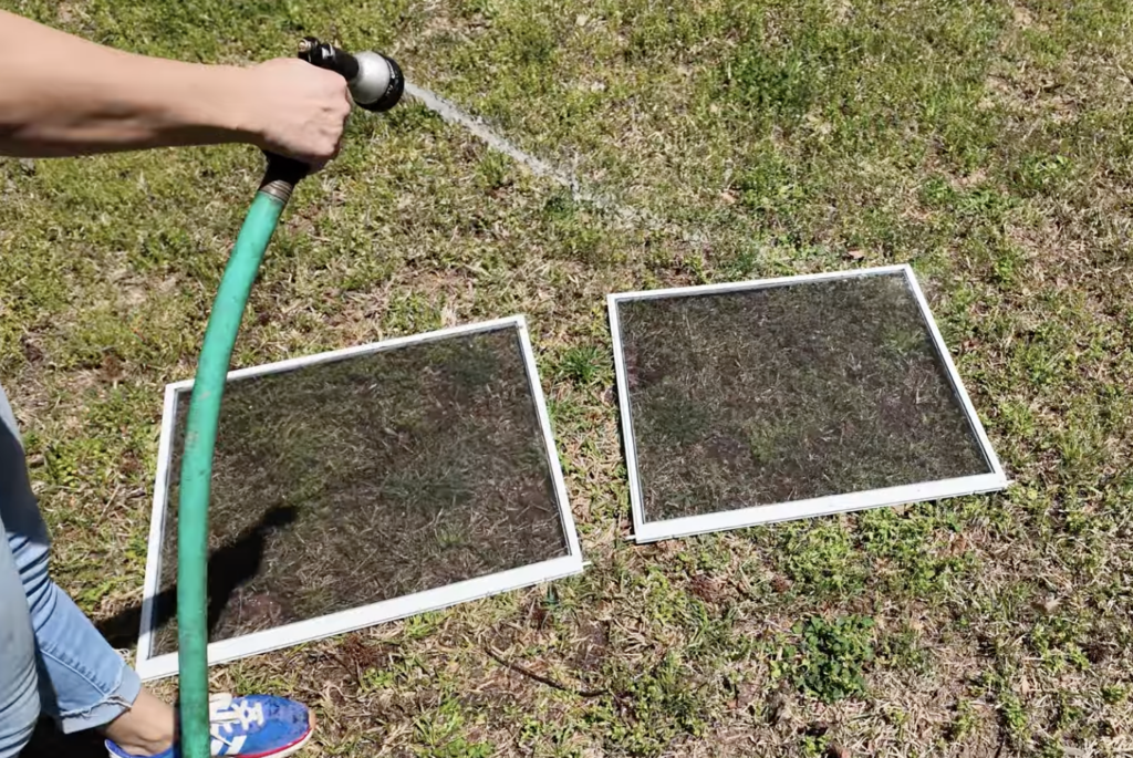 spraying windows screens