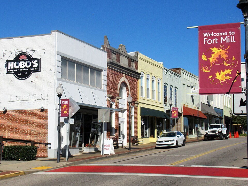 An image of downtown Fort Mill, SC
