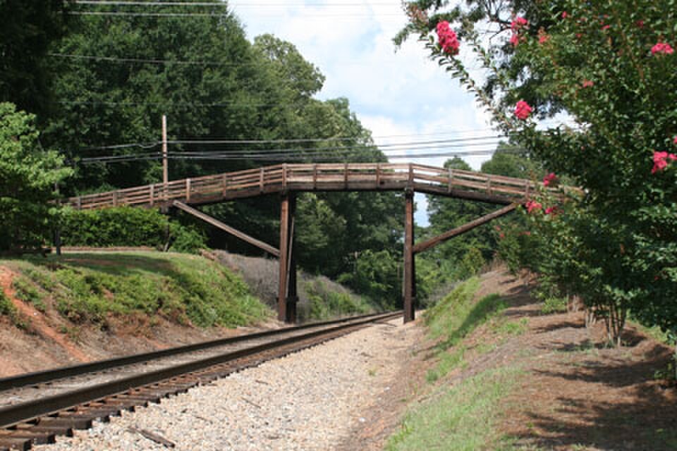 Waxhaw, North Carolina's, legendary footbridge over the train tracks in the middle of town.