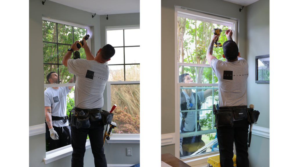 Zen windows crews installing replacement windows in Charlotte NC