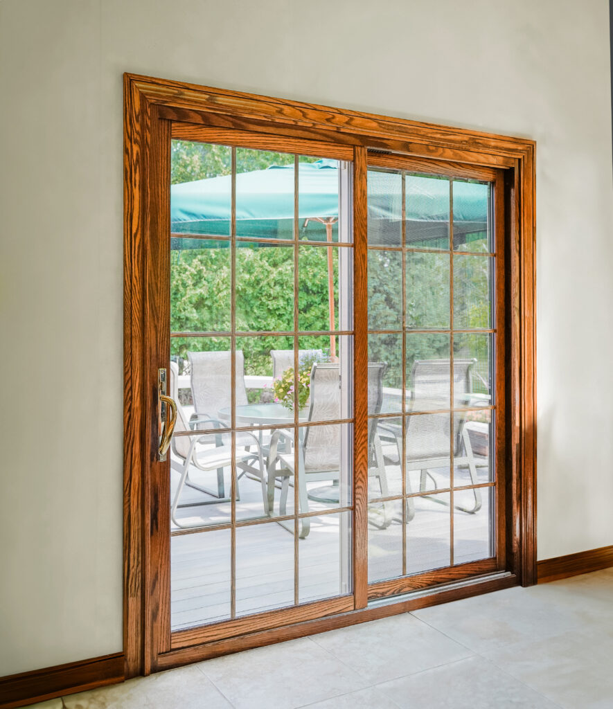 Aeris sliding patio door with internal grids.