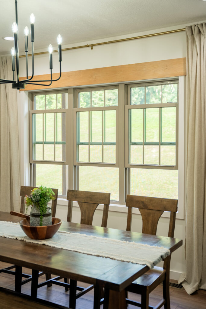 Endure double hung windows in the color Sandstone.