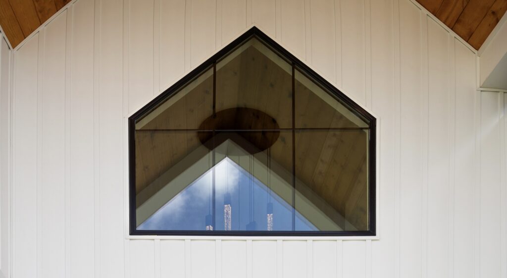 Specially shaped black window.