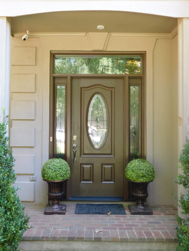 Light brown tudor entry door.