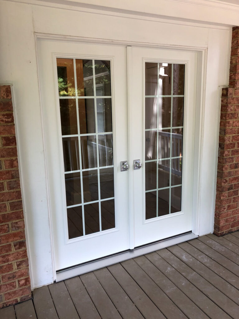 White french door with grids.
