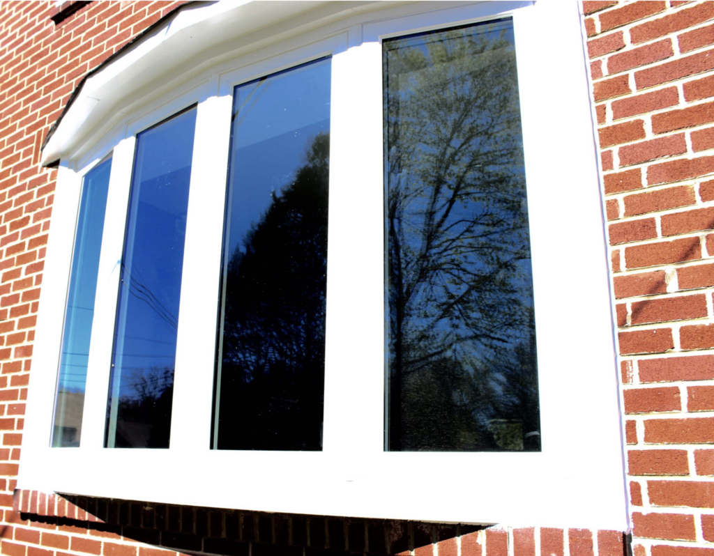 White bow window exterior.