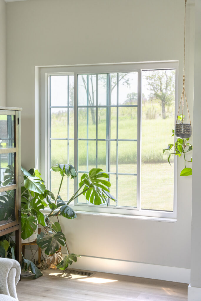 White slider Endure window with grids.