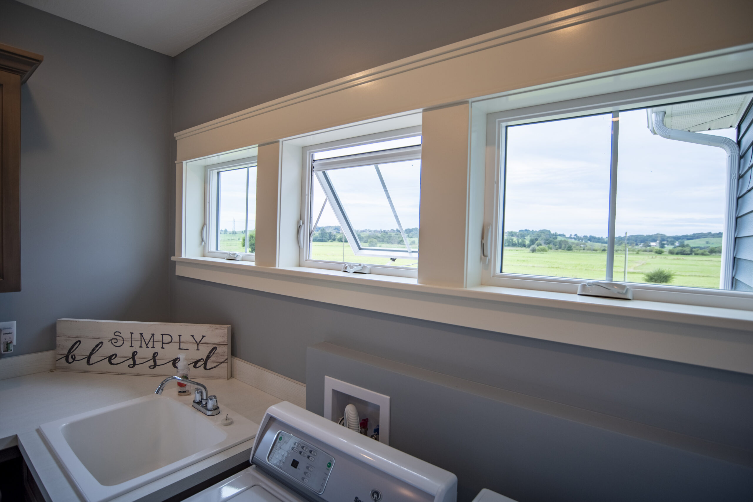 White Endure awning windows from the inside.