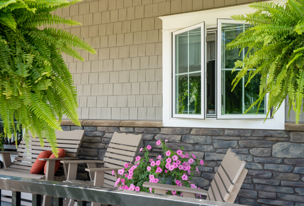 Endure casement windows with cottage grids.