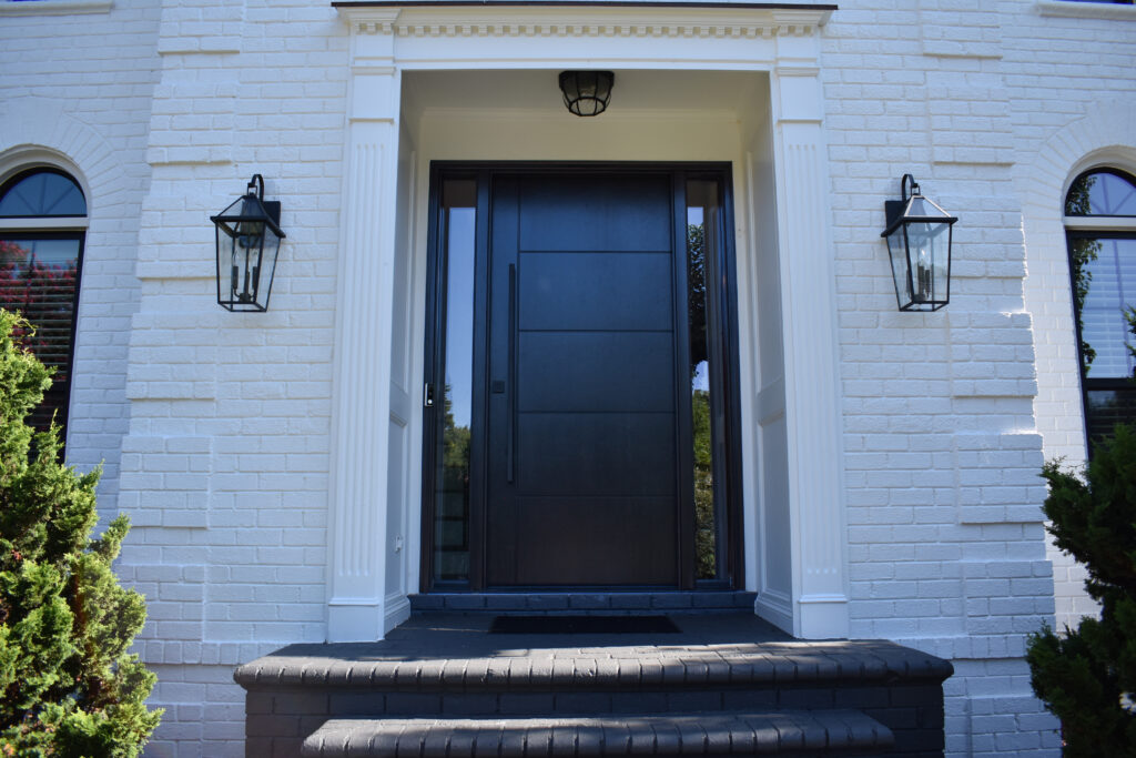 ProVia Signet fiberglass inscribed entry door.