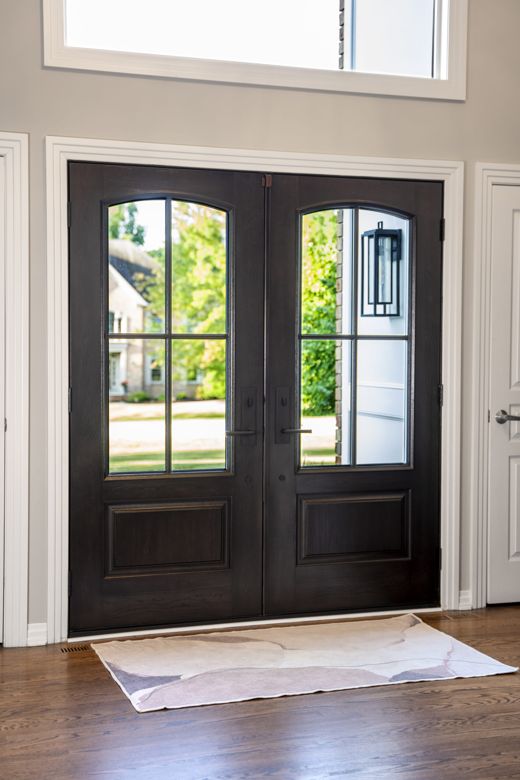 Interior view of french doors.