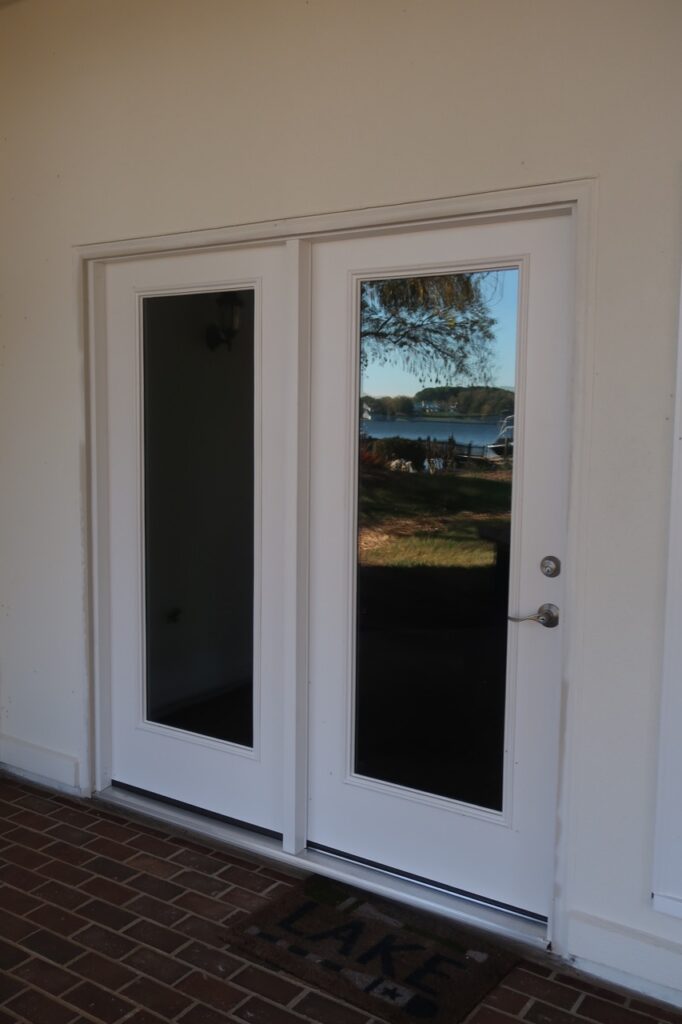 White hinged patio door.