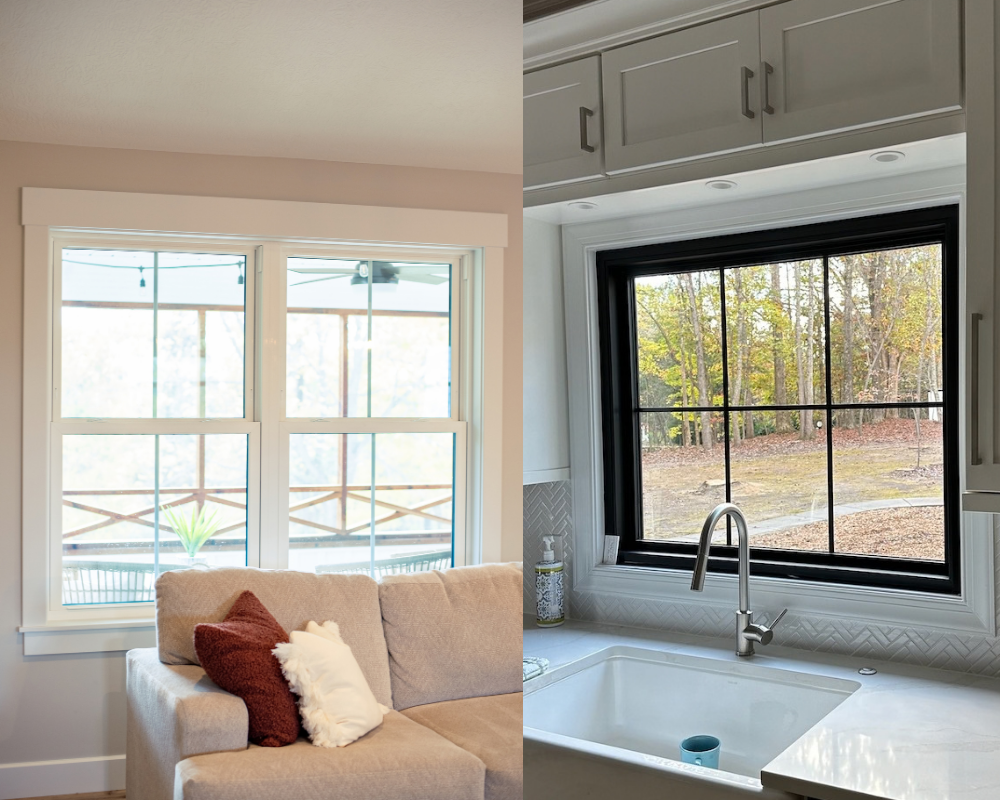 White vs black window interior.