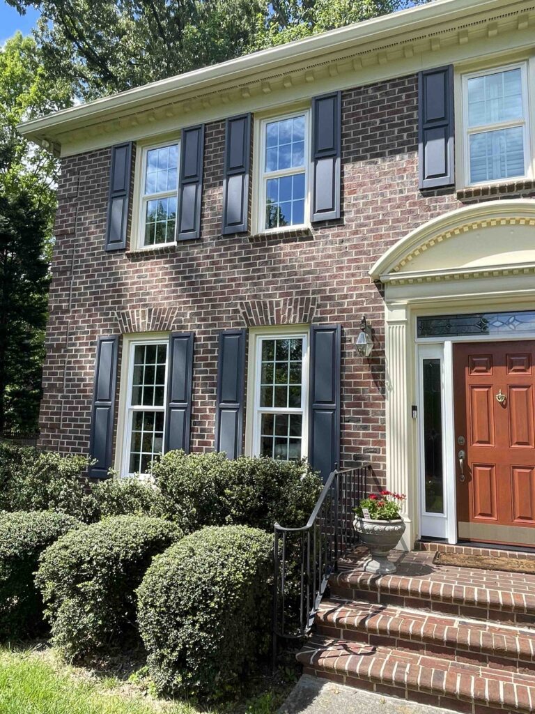 Double hung windows with colonial grids.