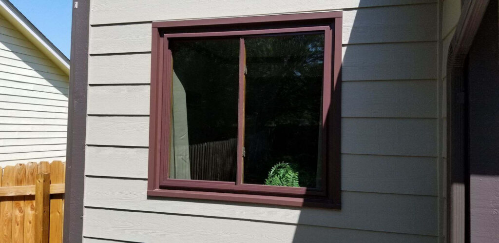 Brown sliding window.