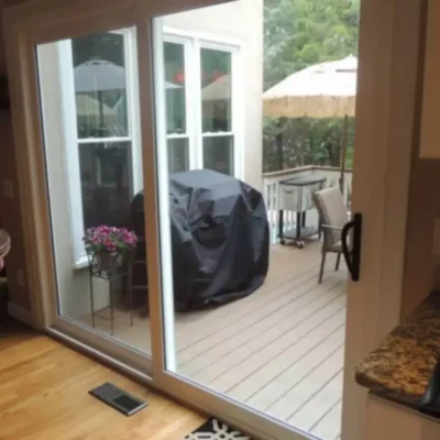 Energy efficient fiberglass door installed by Zen Windows Denver