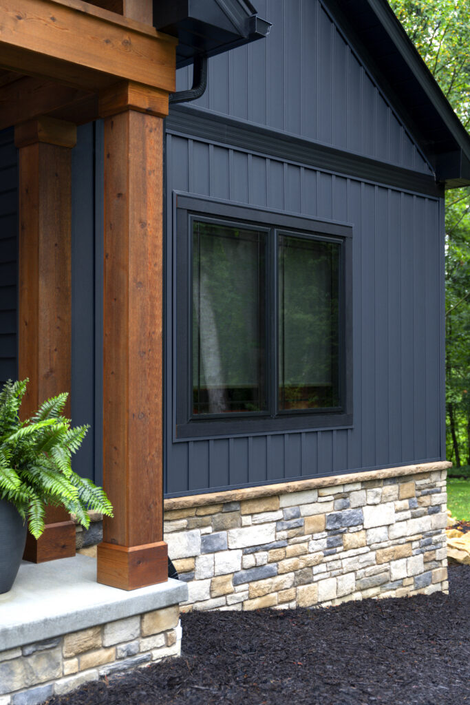 Closed casement windows.