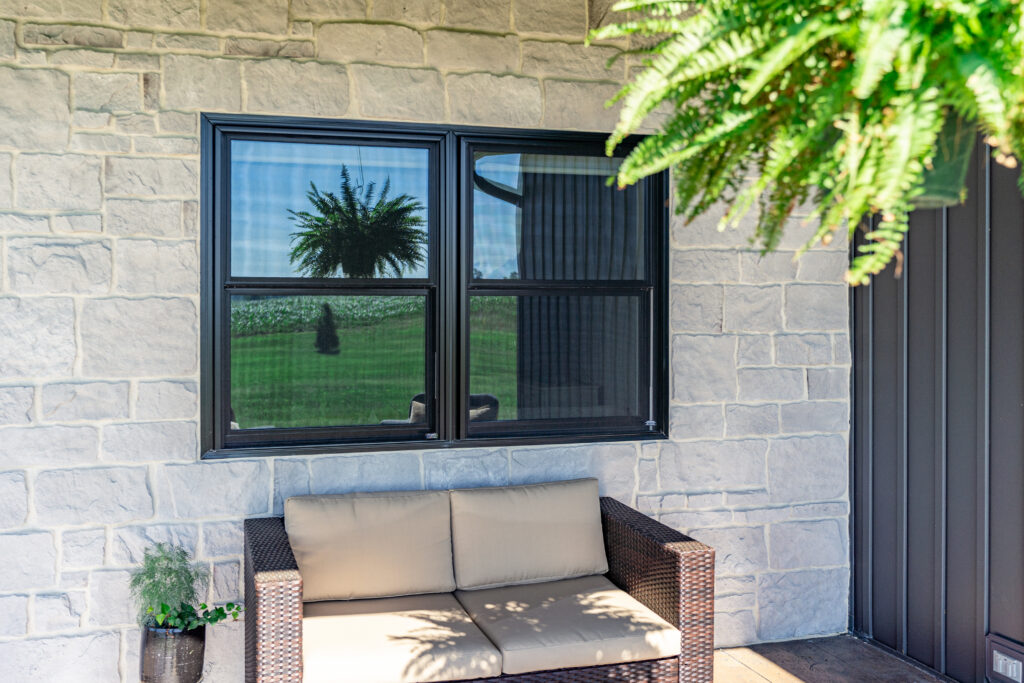 Endure double-hung windows in coal black.