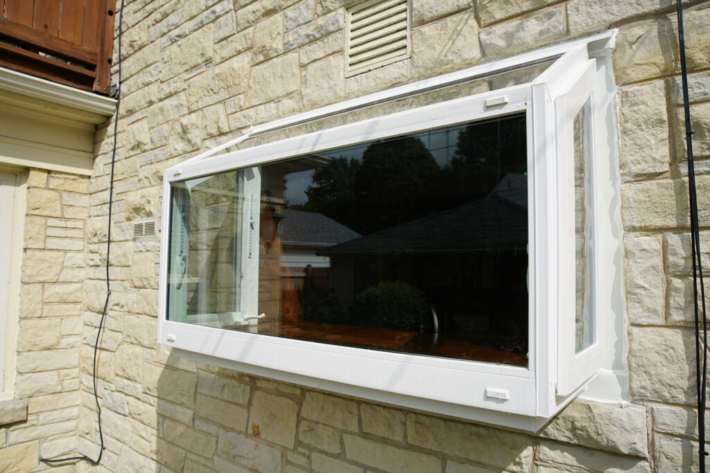 White garden window.