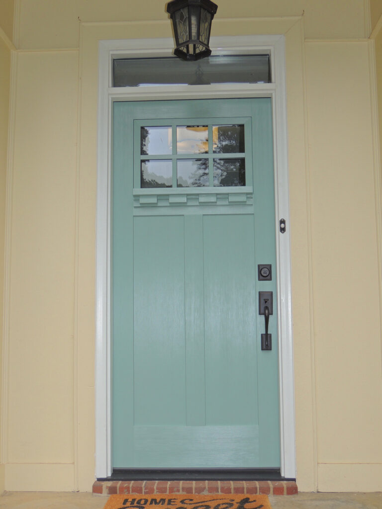 Painted craftsman entry door.