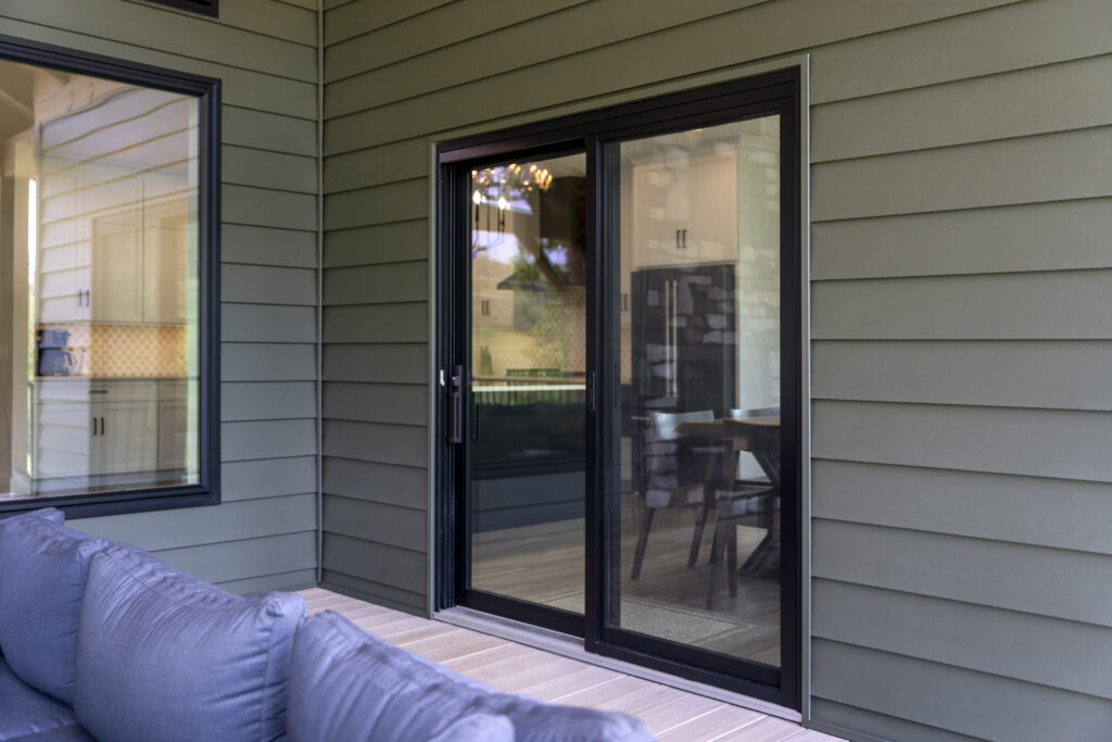 Endure 2-lite sliding patio door in coal black.