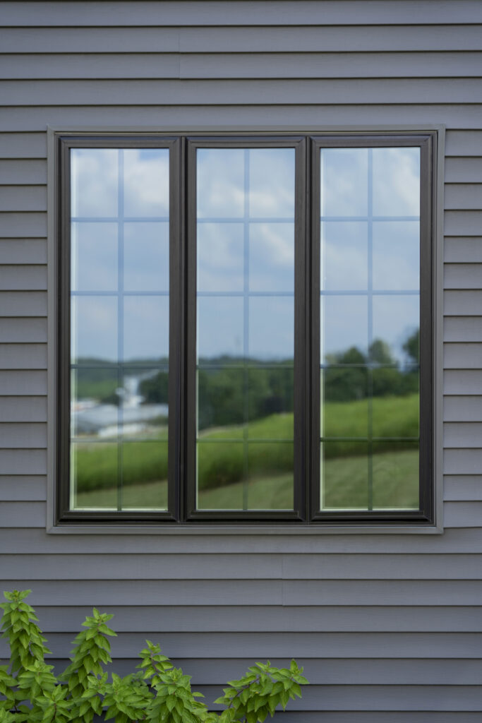 Endure 3-lite casement windows in coal black.