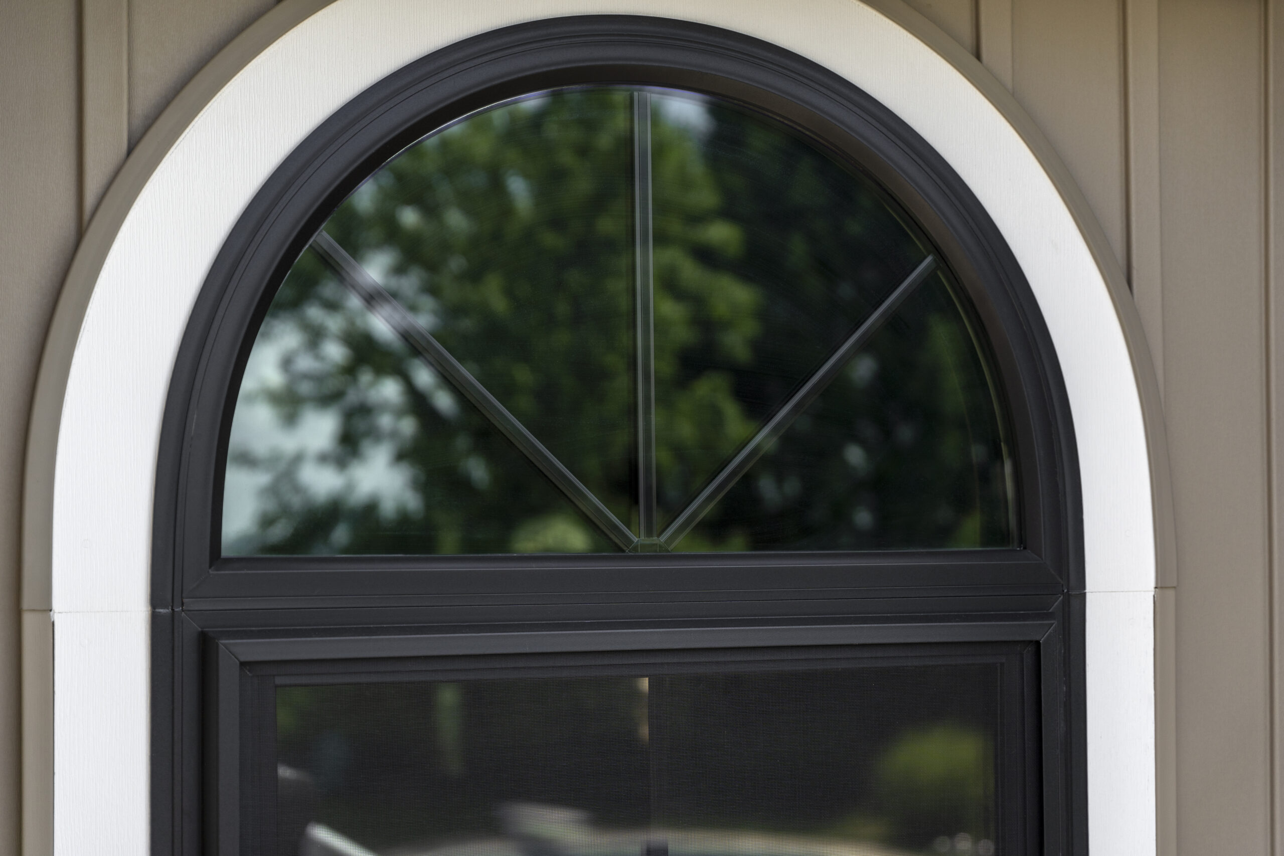 Round top Endure coal black window.